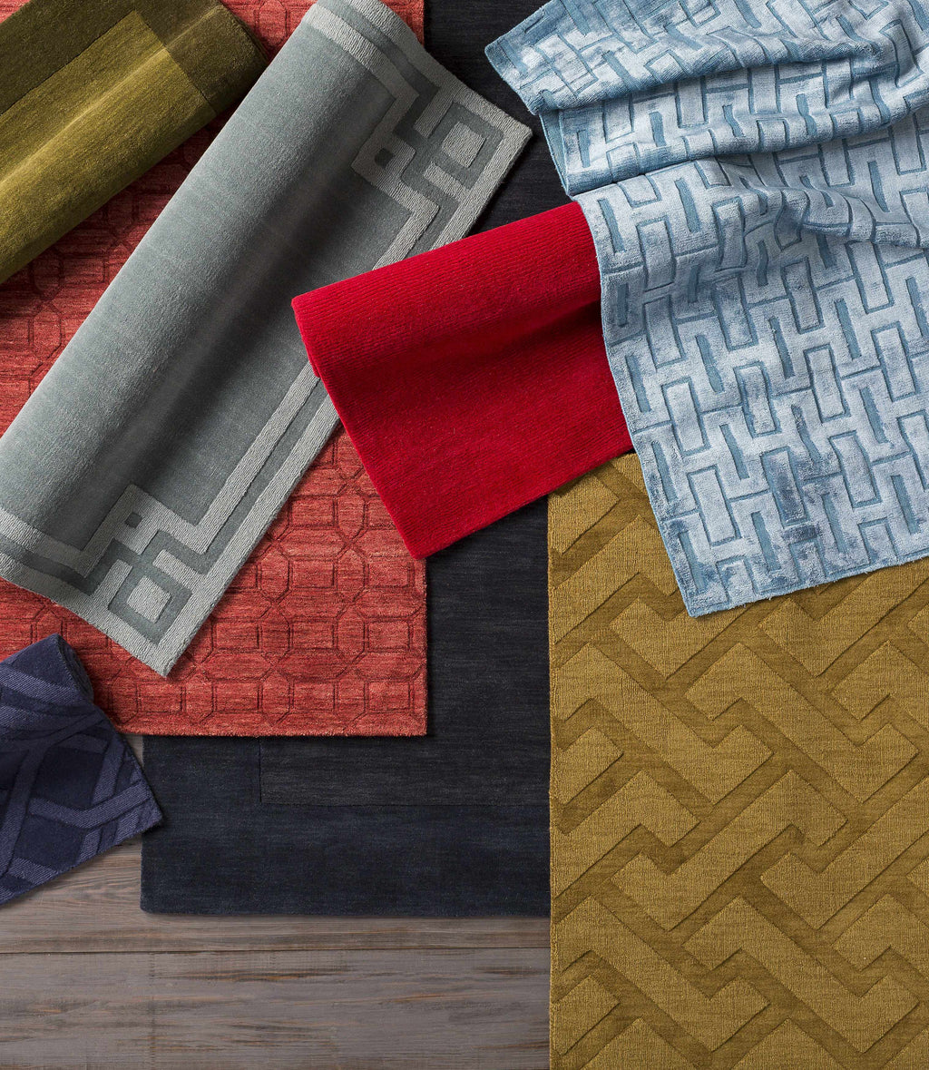 Brockton Solid Wool Crimson Red Area Rug - Clearance