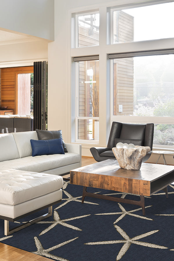 Starfish Navy Flatwoven Rug