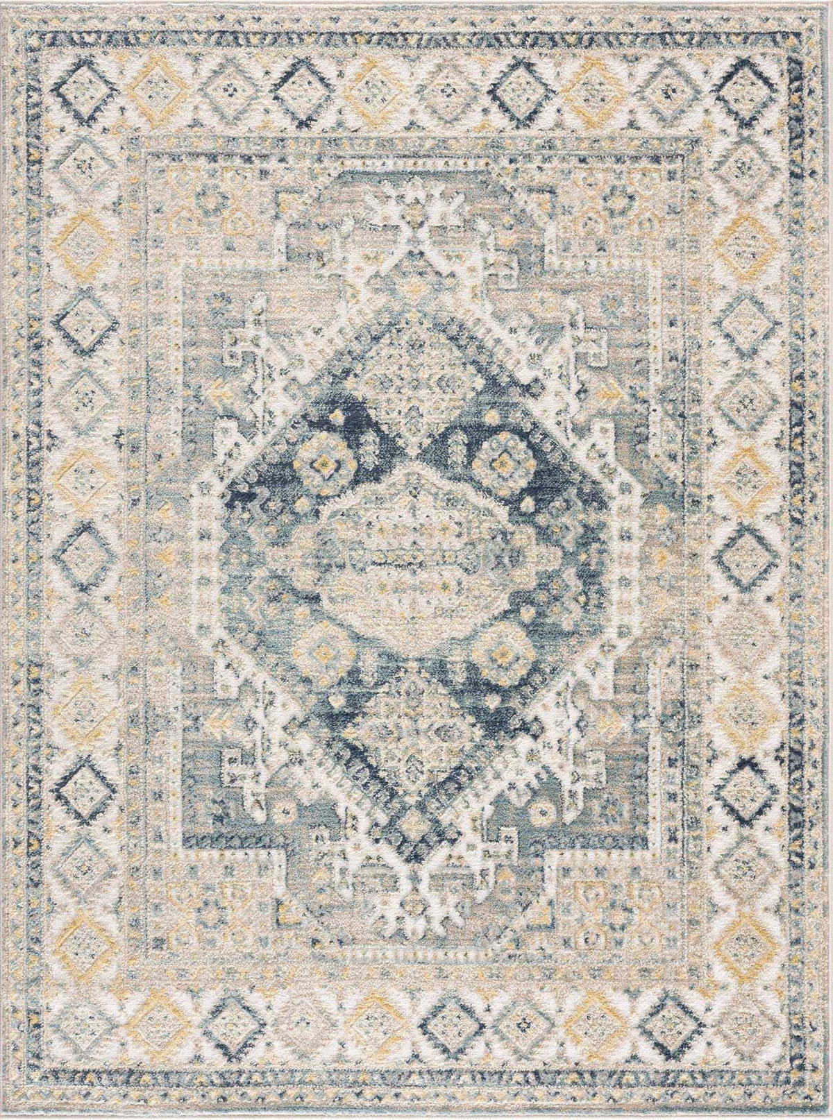 Brend Blue Medallion Area Rug - Clearance