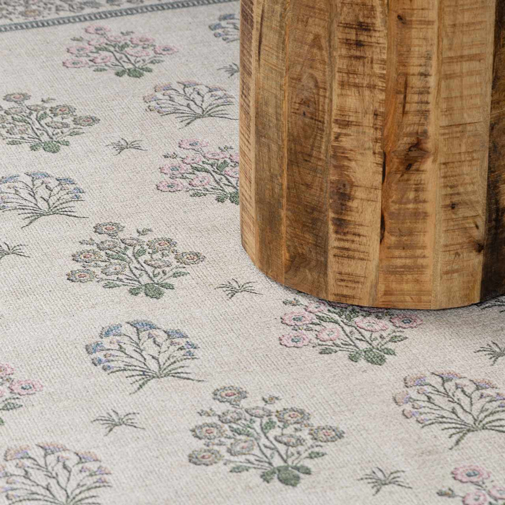 Aquene Ivory Washable Area Rug
