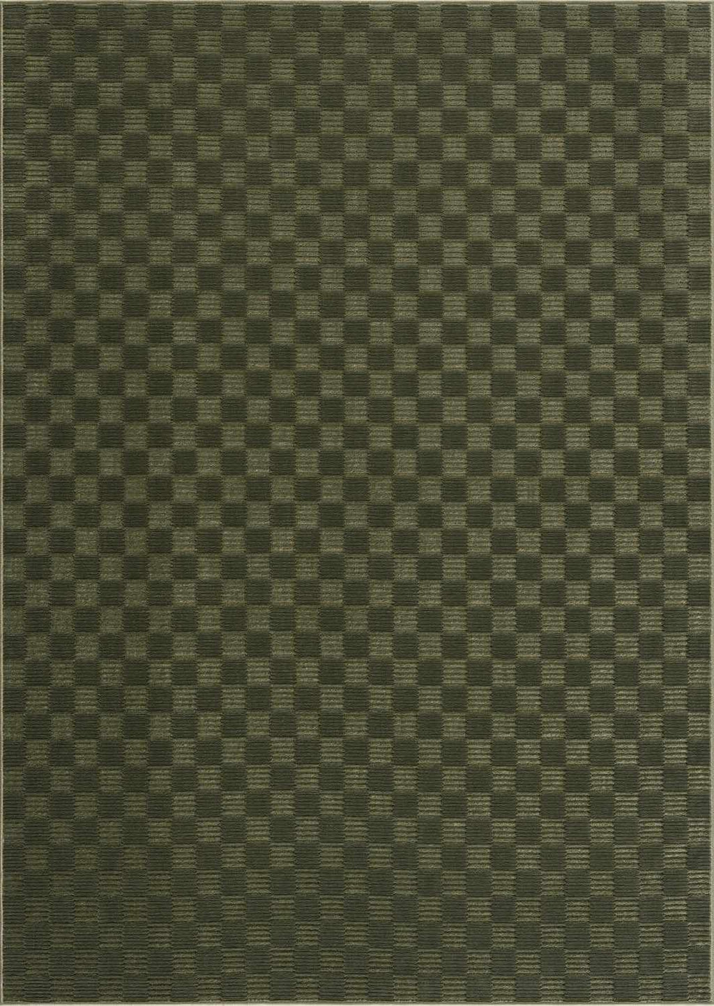 Truls 3D Checkered Washable Rug - Green