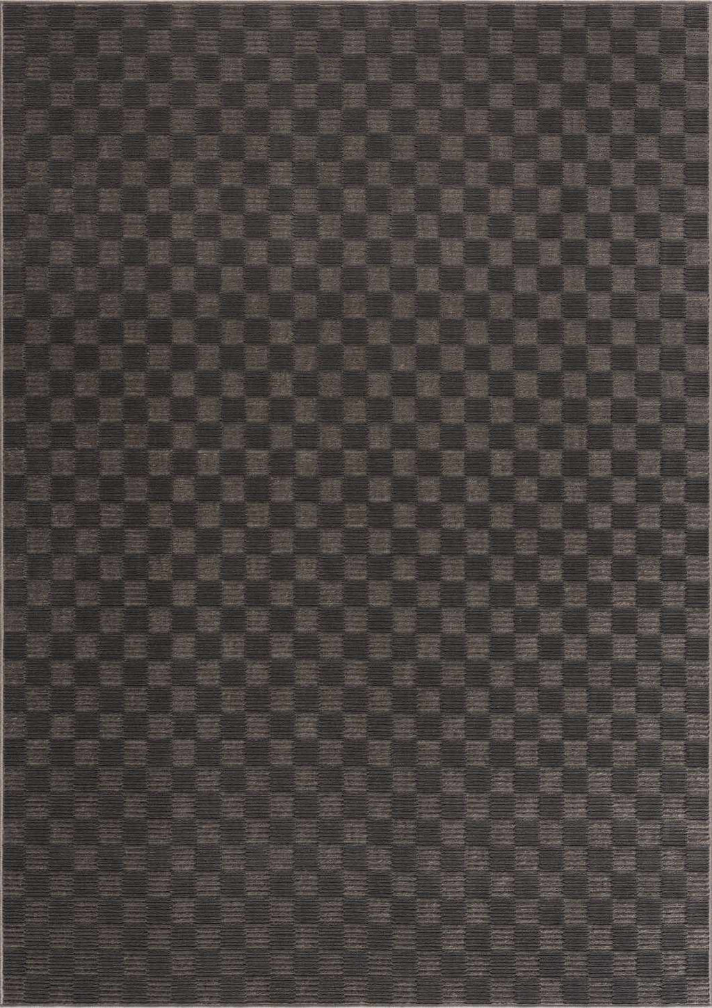 Truls 3D Checkered Washable Rug - Black