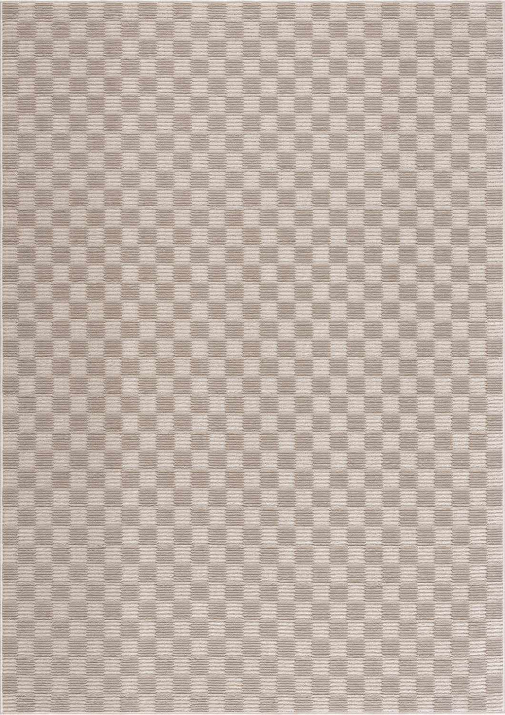 Truls 3D Checkered Washable Rug - Biscotti