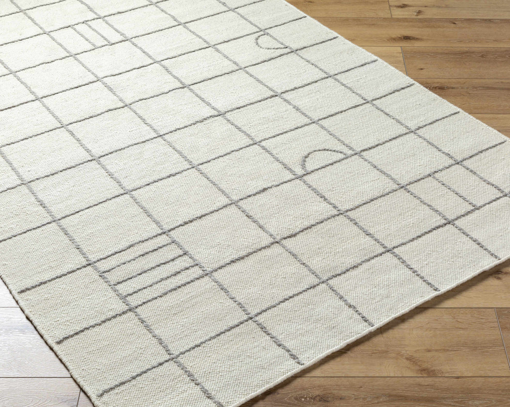 Tieve Black & White Grid Wool Rug - Clearance