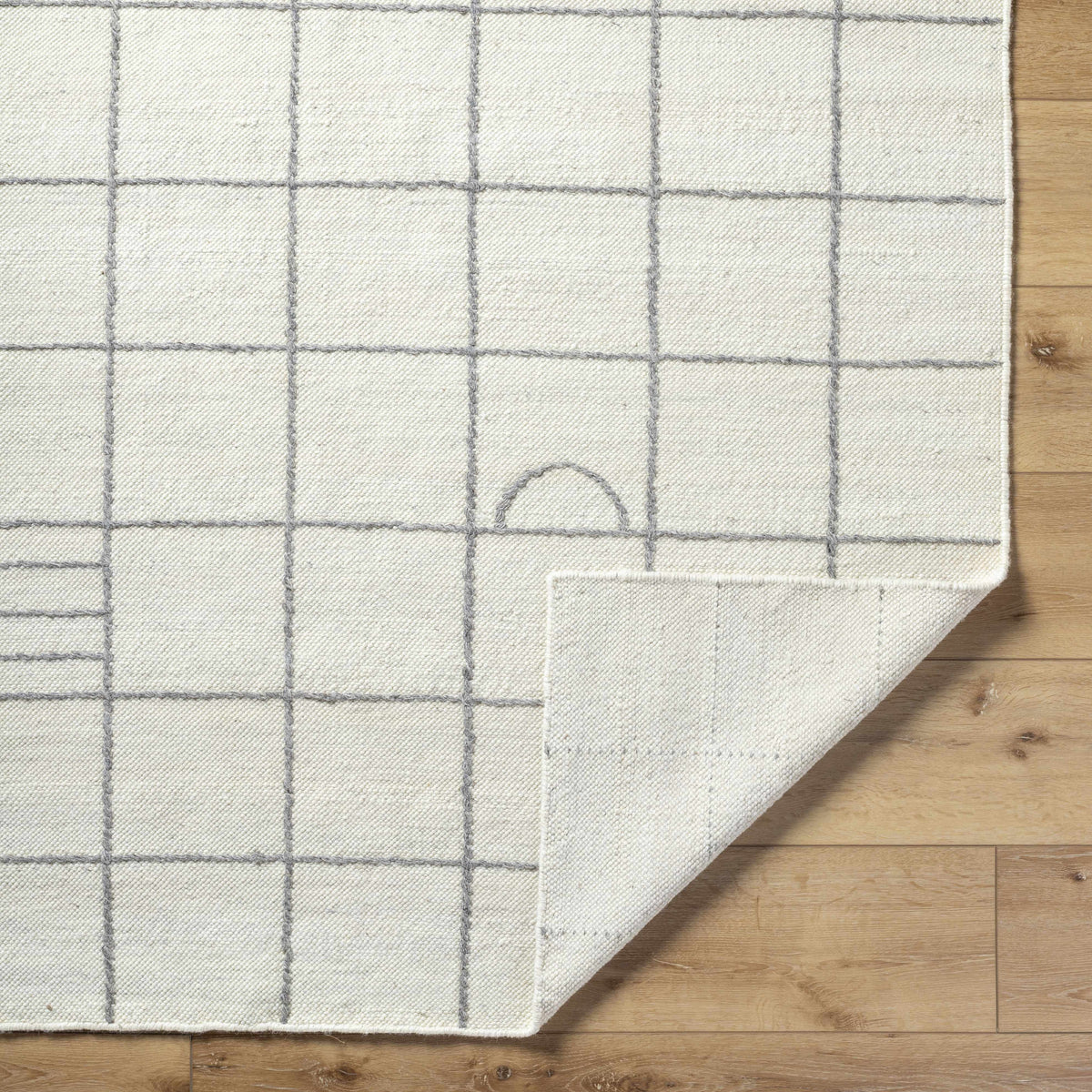 Tieve Black & White Grid Wool Rug - Clearance