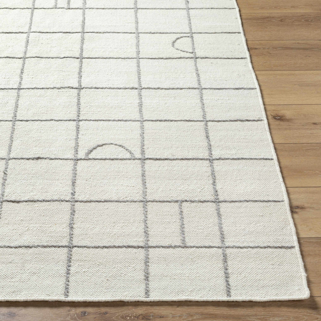 Tieve Black & White Grid Wool Rug - Clearance