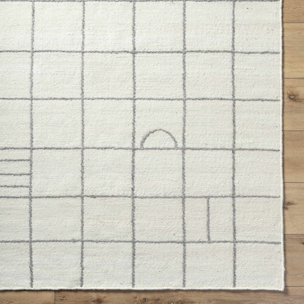 Tieve Black & White Grid Wool Rug - Clearance