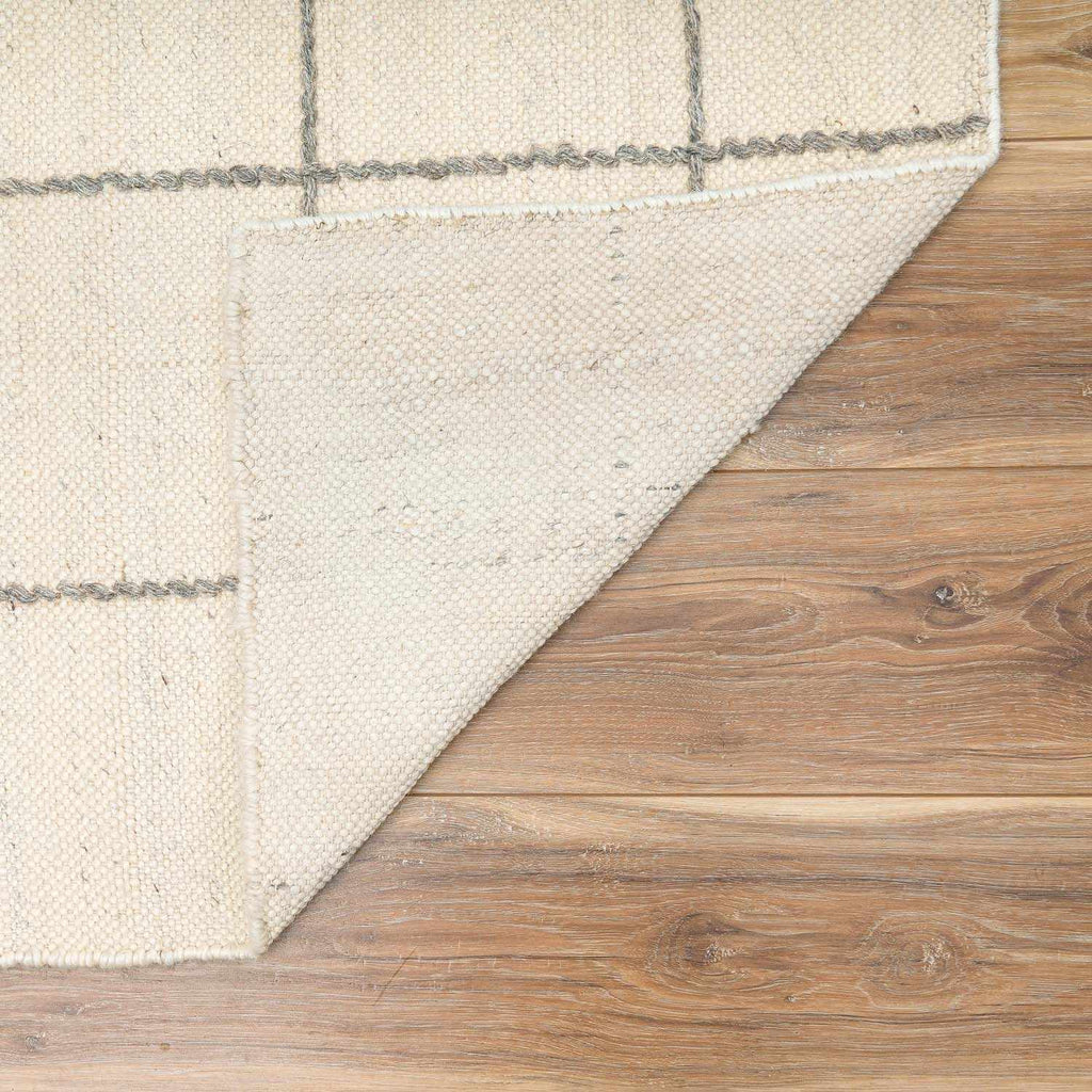 Tieve Black & White Grid Wool Rug - Clearance