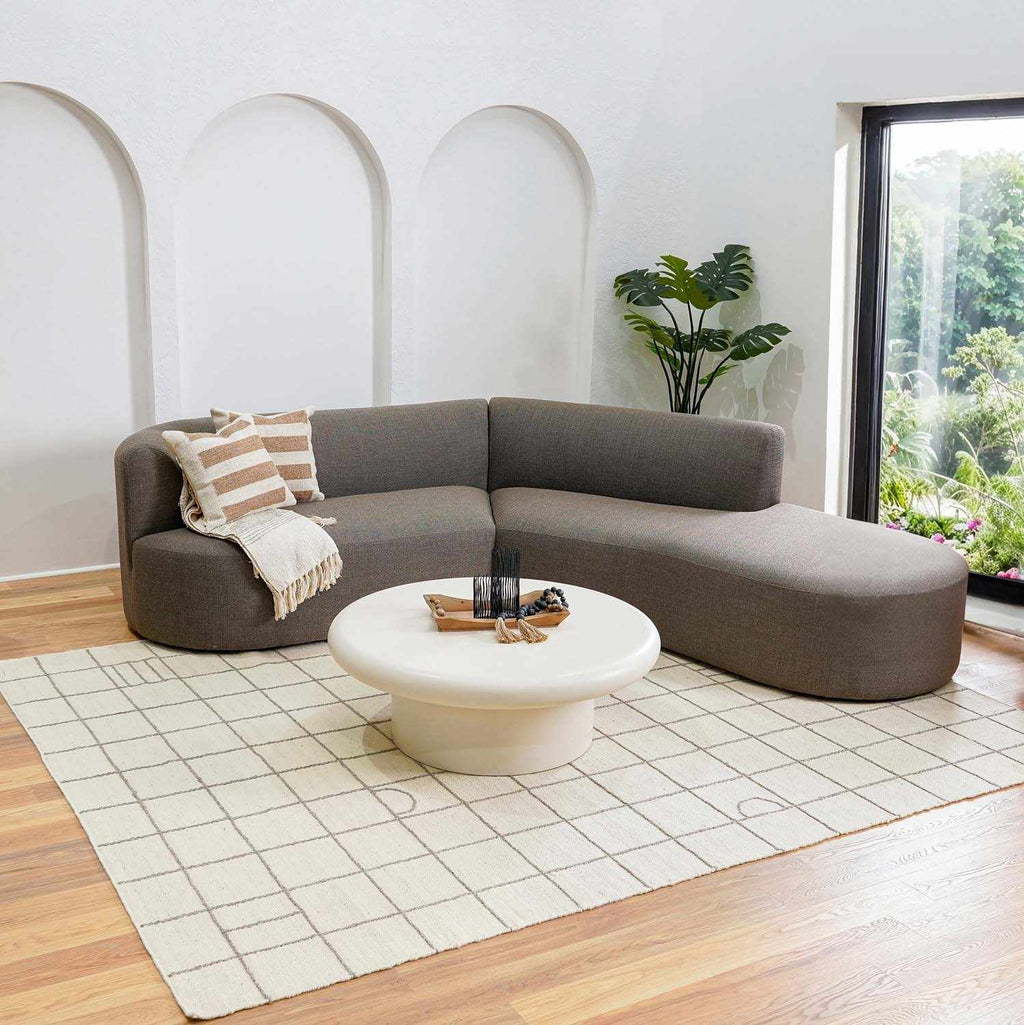 Tieve Black & White Grid Wool Rug - Clearance