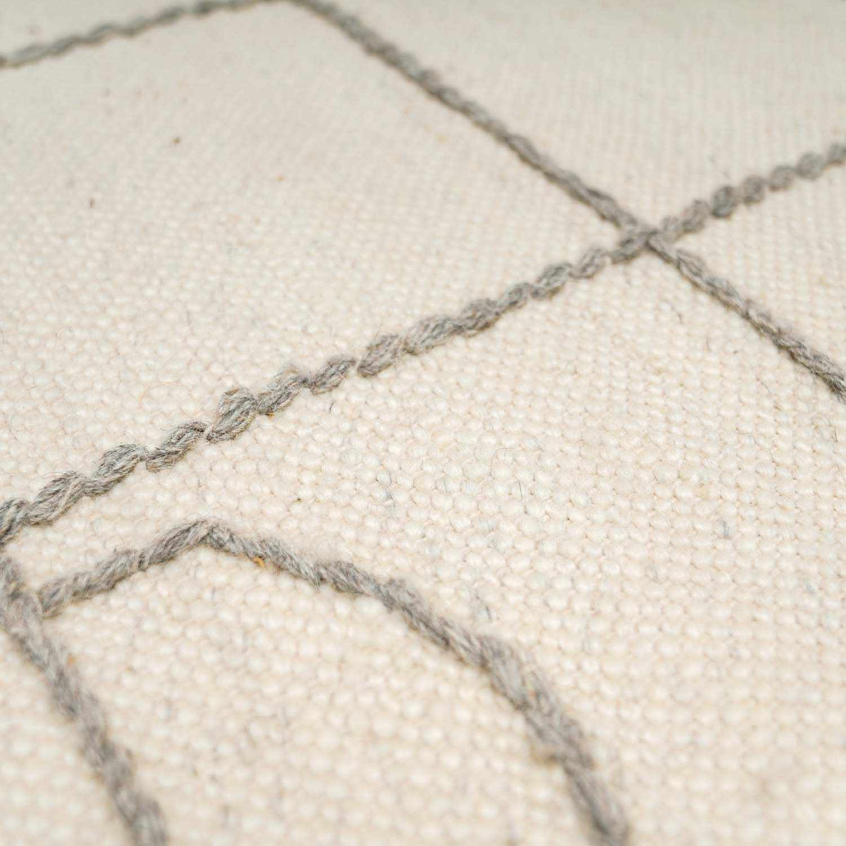 Tieve Black & White Grid Wool Rug - Clearance