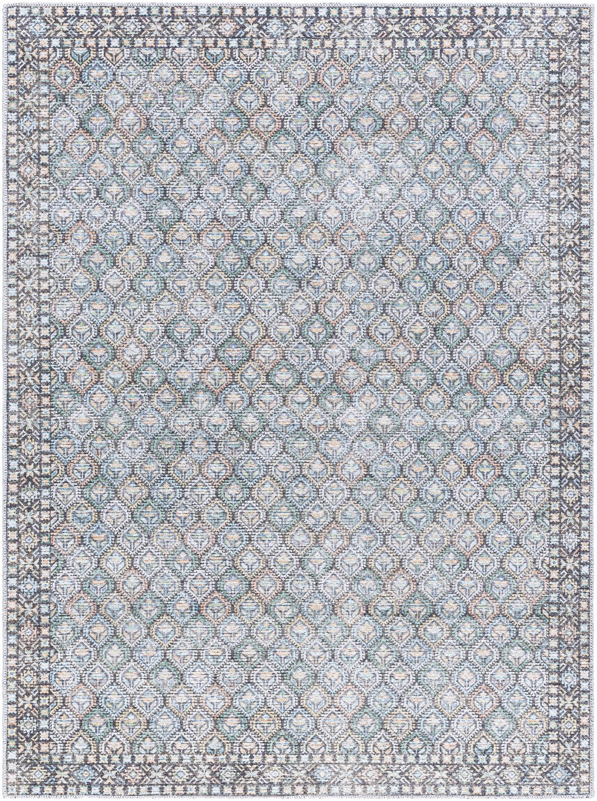 Telma Medium Green Washable Area Rug
