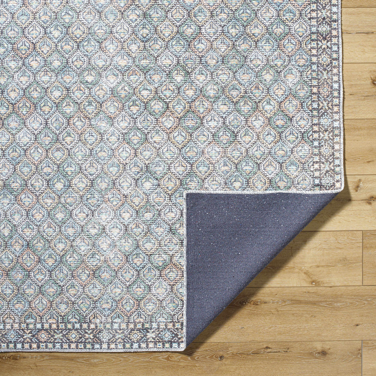 Telma Medium Green Washable Area Rug