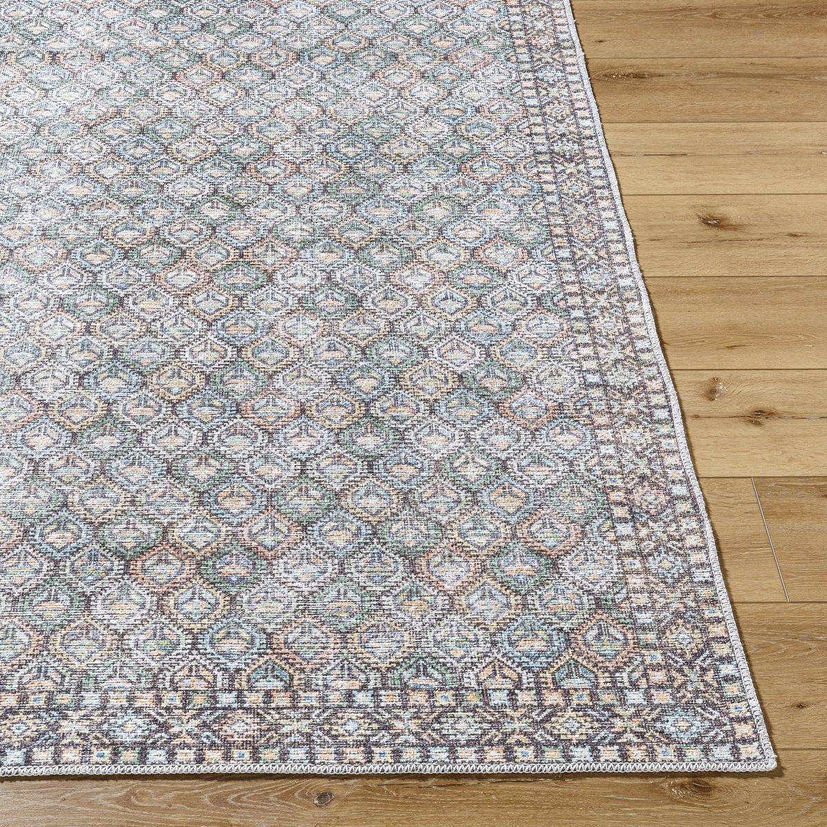 Telma Medium Green Washable Area Rug