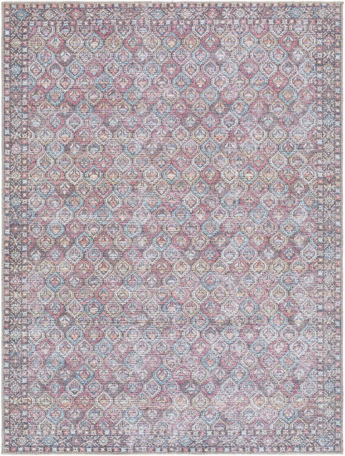Telma Red Washable Area Rug
