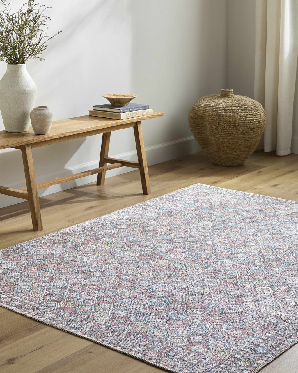 Telma Red Washable Area Rug