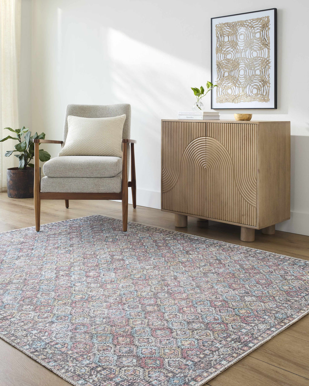 Telma Red Washable Area Rug