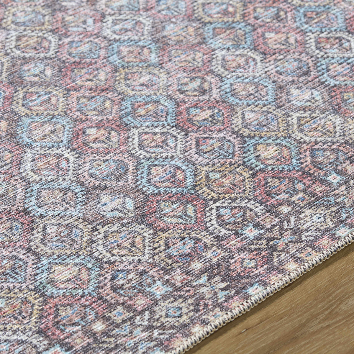 Telma Red Washable Area Rug