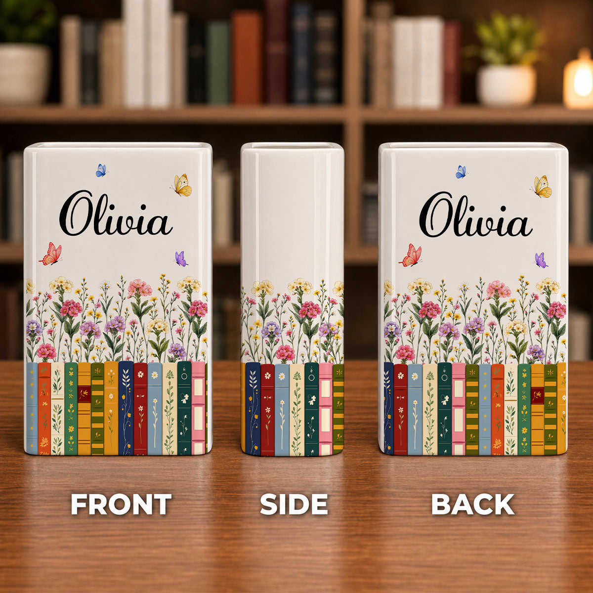 A Story In Every Flower - Personalized Ceramic Book Vase