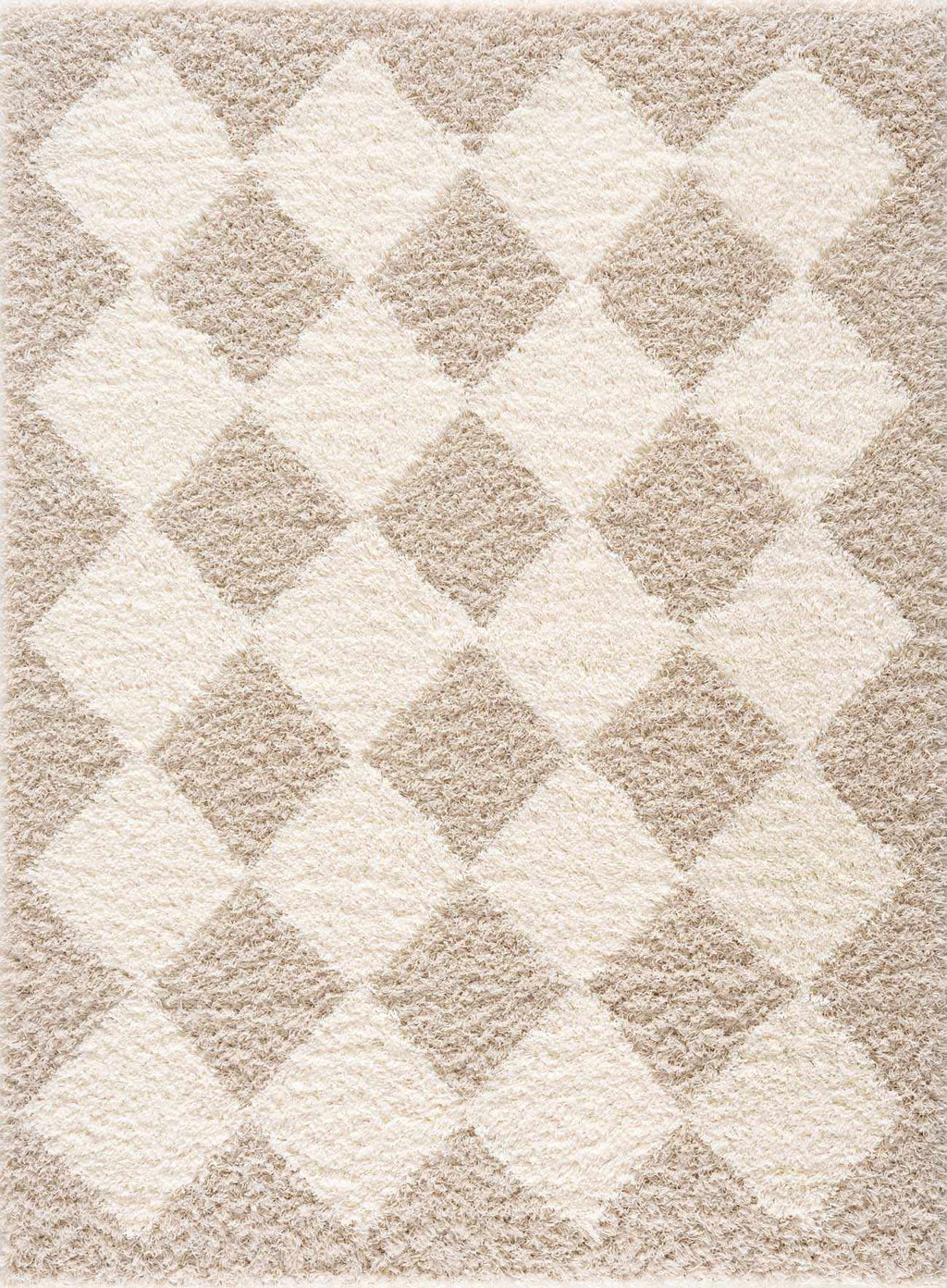 Zahur Cream & Beige Diamond Area Rug - Clearance