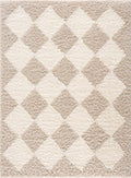 Zahur Cream & Beige Diamond Area Rug - Clearance
