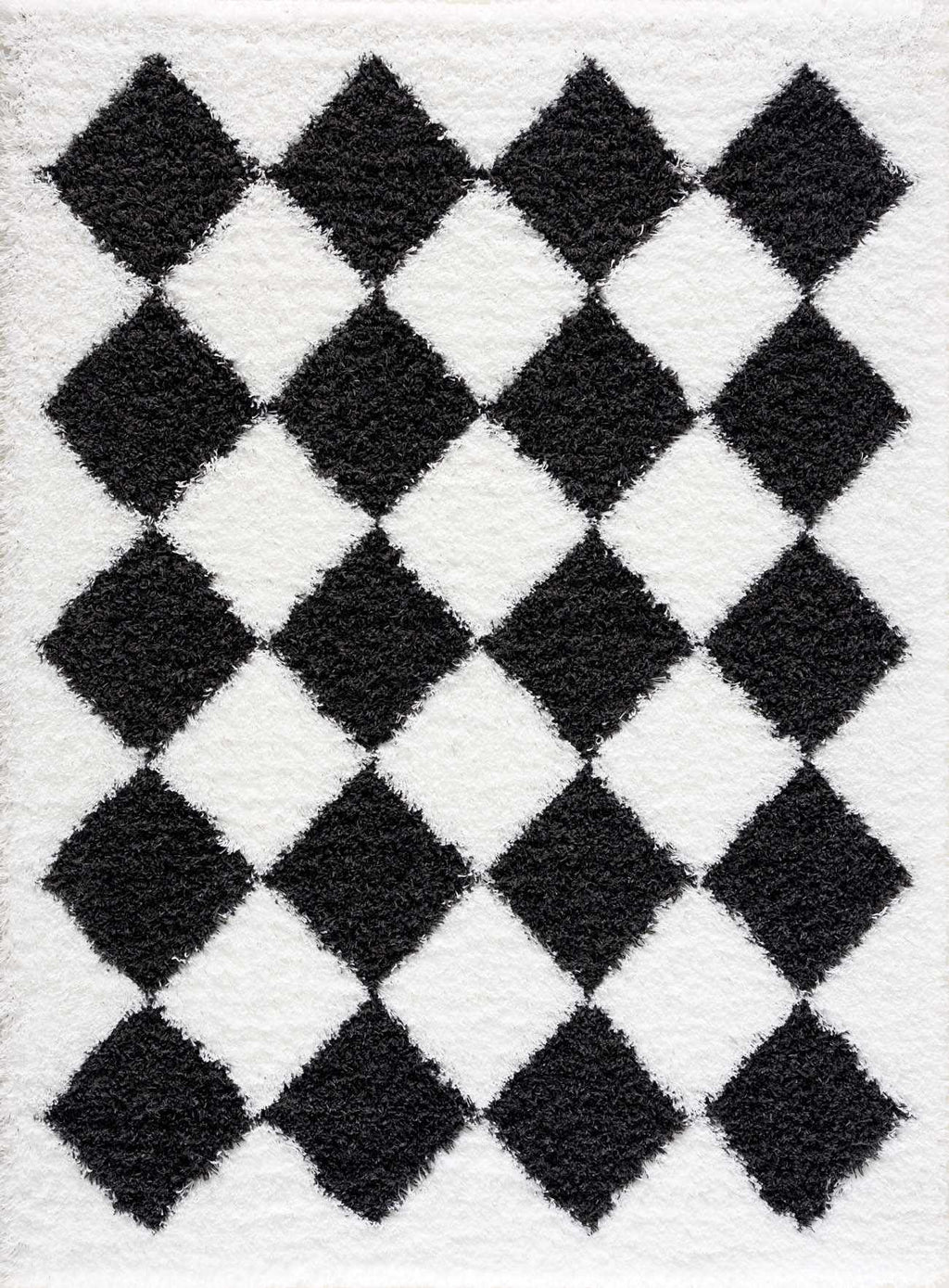 Zahur Black & White Diamond Area Rug - Clearance