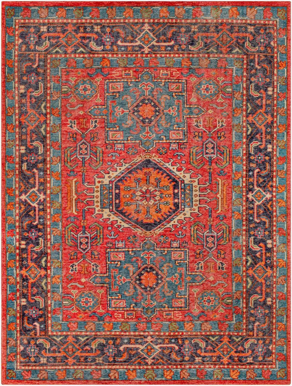 Uzundere Hand Knotted Wool & Cotton Area Rug