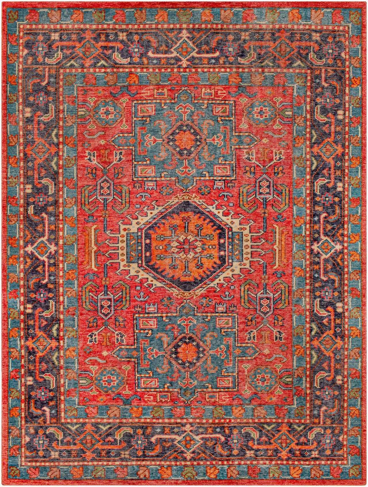 Uzundere Hand Knotted Wool & Cotton Area Rug