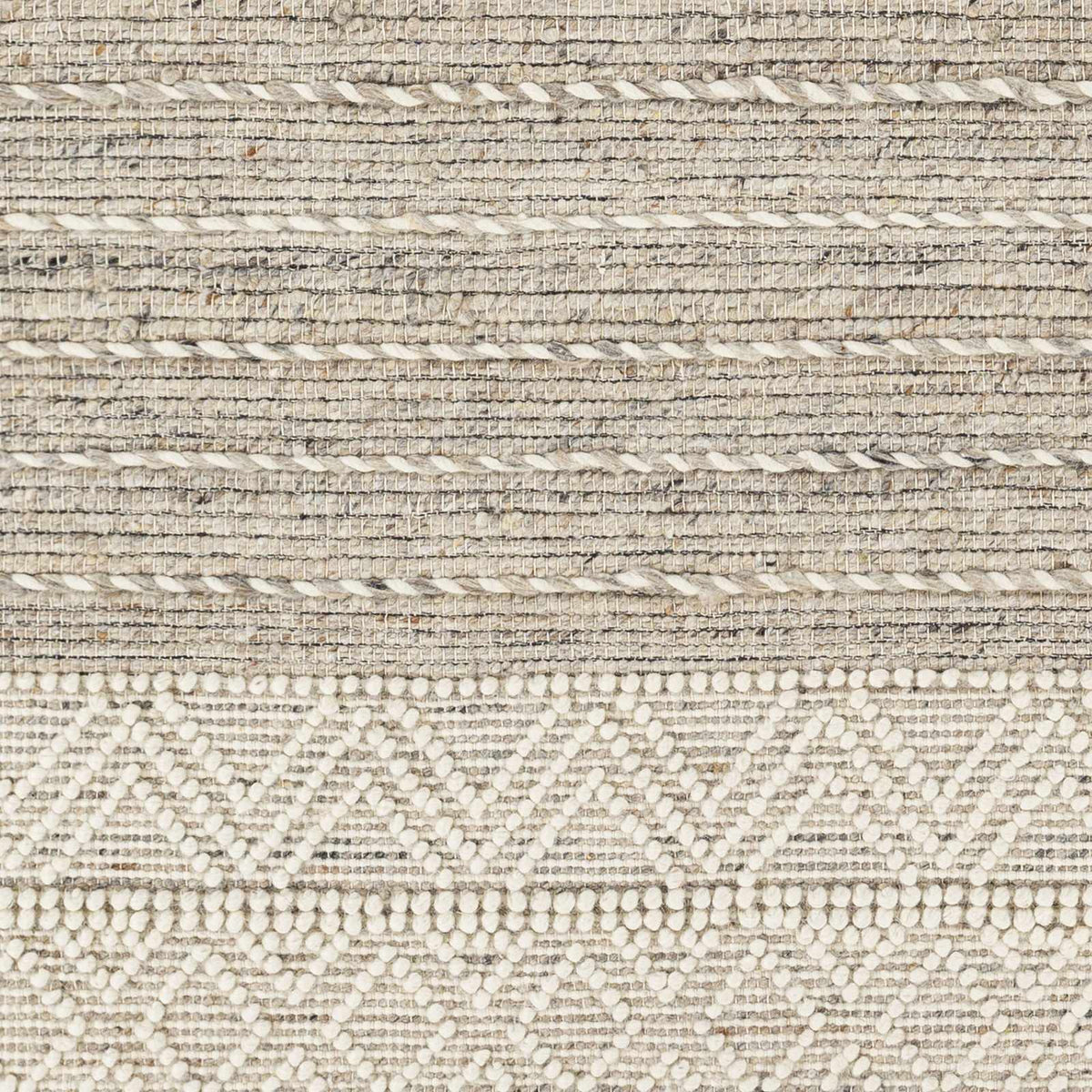 Cream Veruela Wool Blend Braided Tassel Area Rug