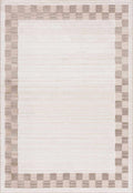Azrika Beige Checkered Washable Rug - Clearance