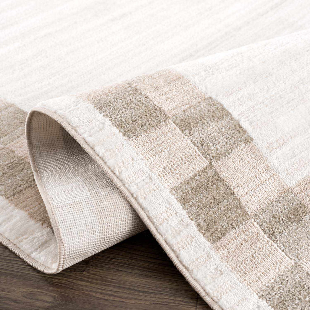 Azrika Beige Checkered Washable Rug - Clearance