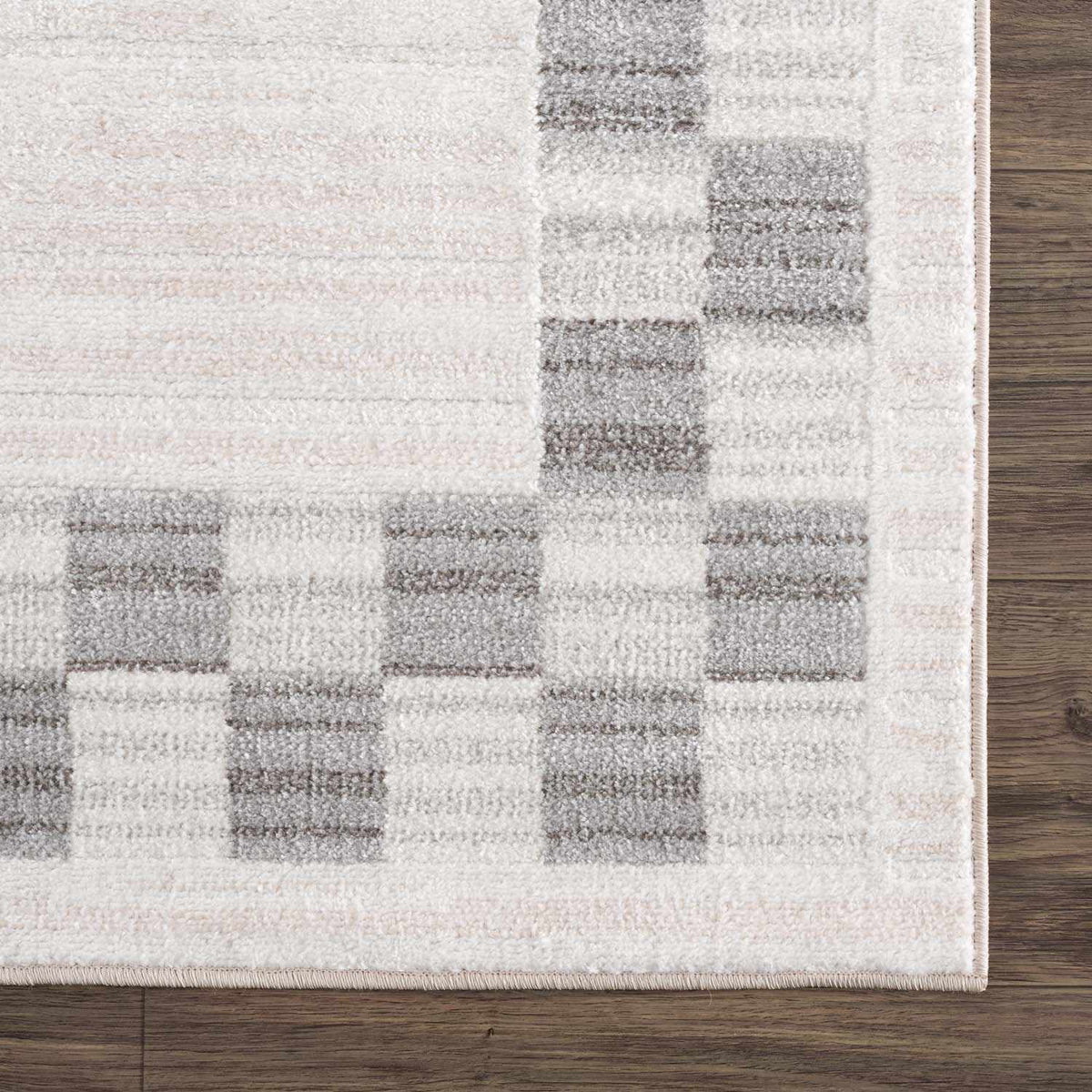 Azrika Gray Checkered Washable Rug - Clearance