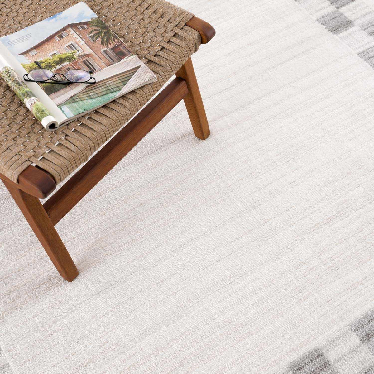 Azrika Gray Checkered Washable Rug - Clearance