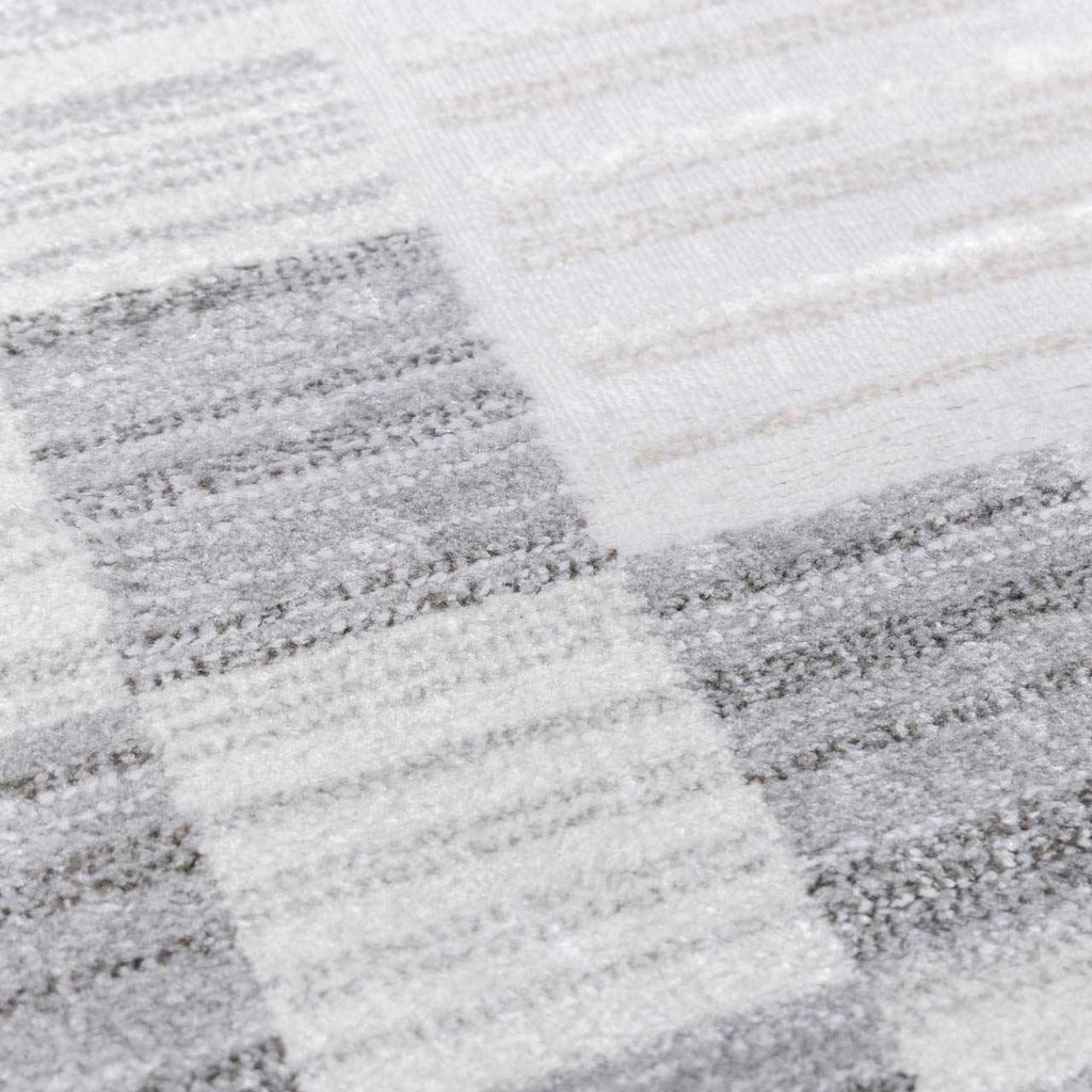 Azrika Gray Checkered Washable Rug - Clearance