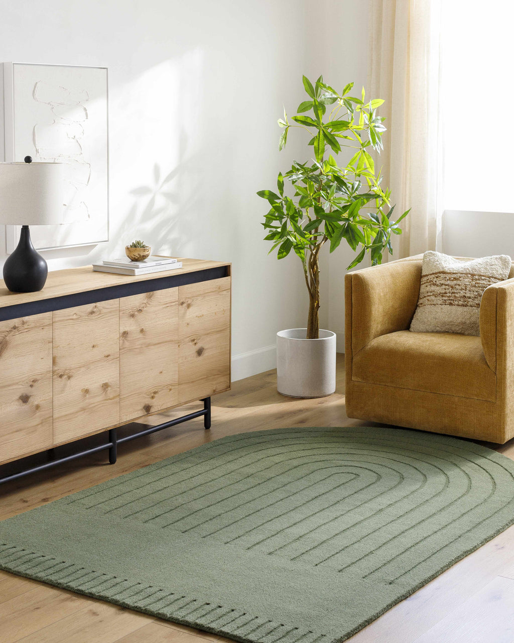 Arnona Green Area Rug