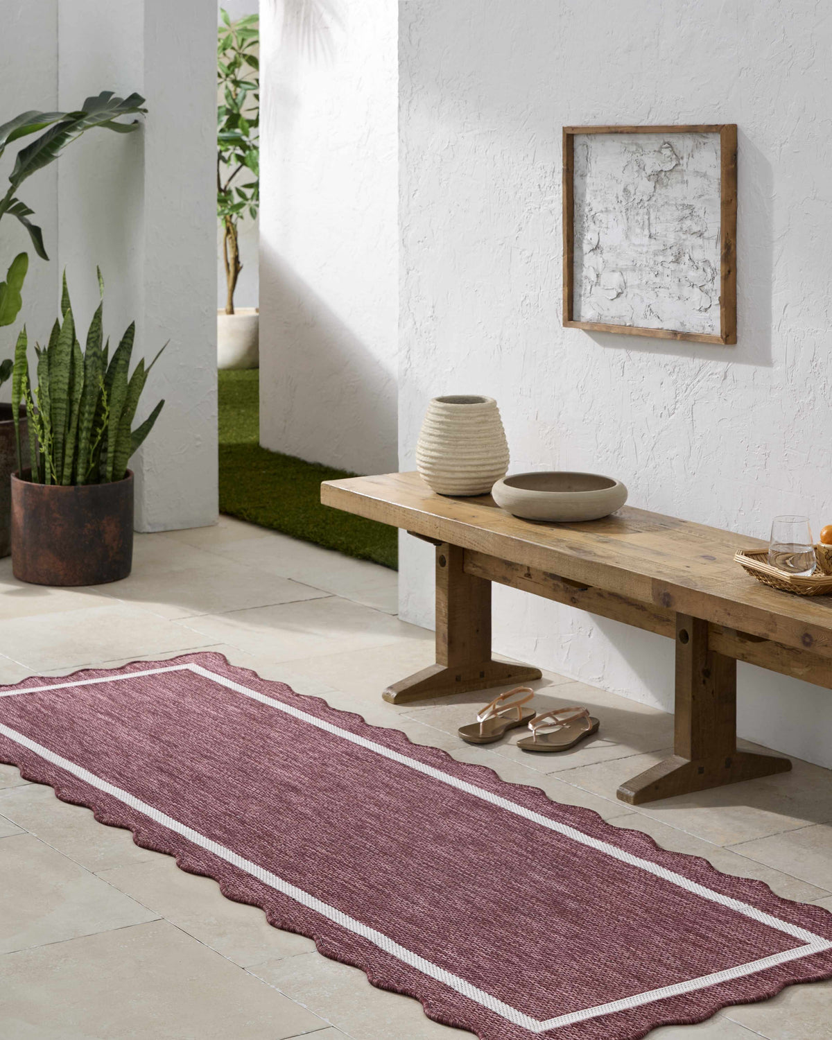 Varro Burgundy Outdoor Area Rug