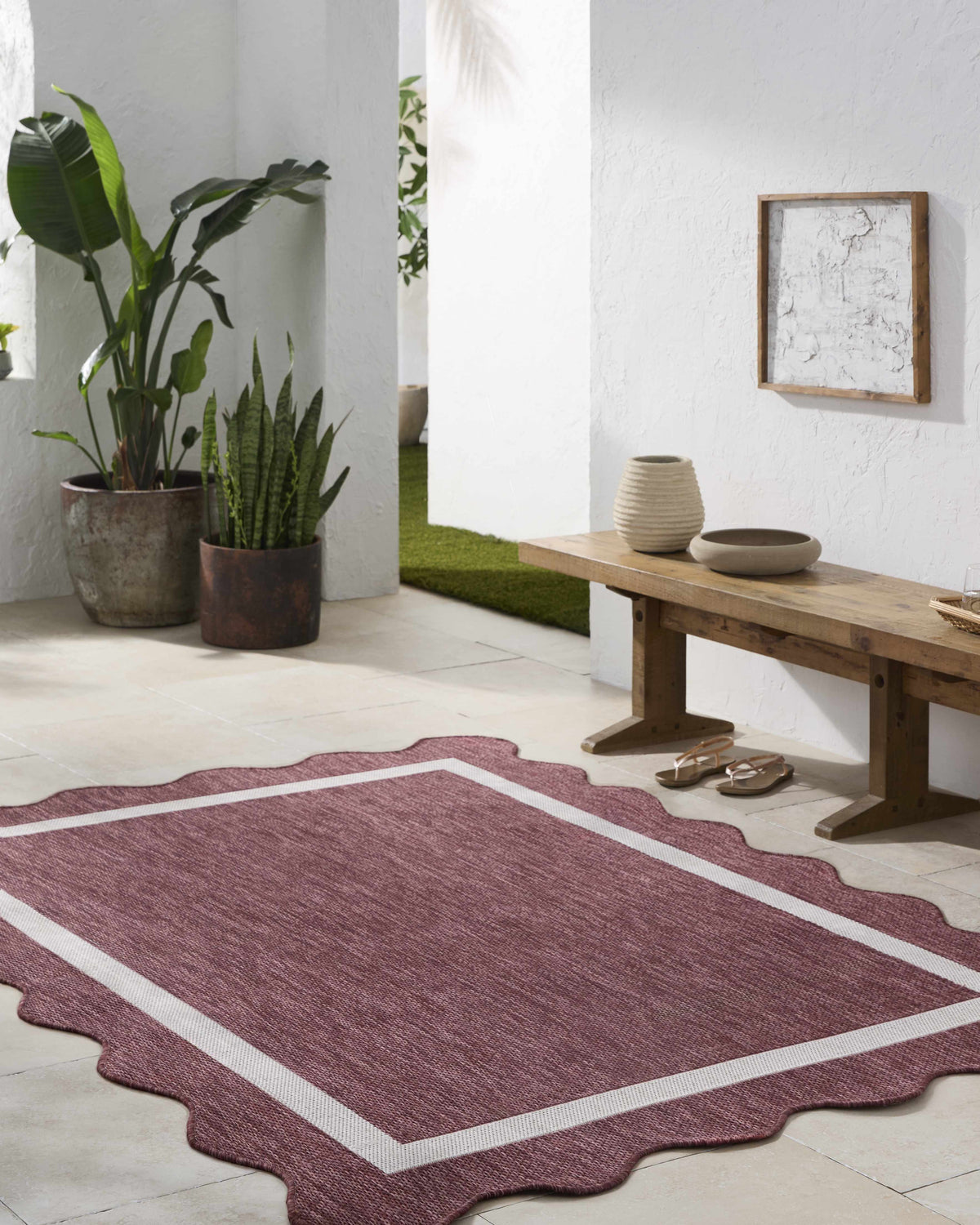 Varro Burgundy Outdoor Area Rug