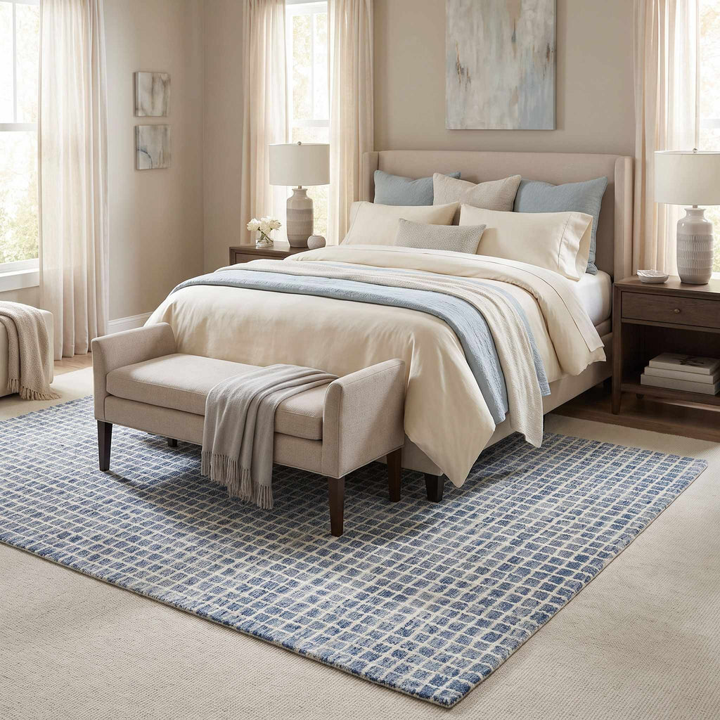 Rozenburg Blue Wool Handmade Area Rug