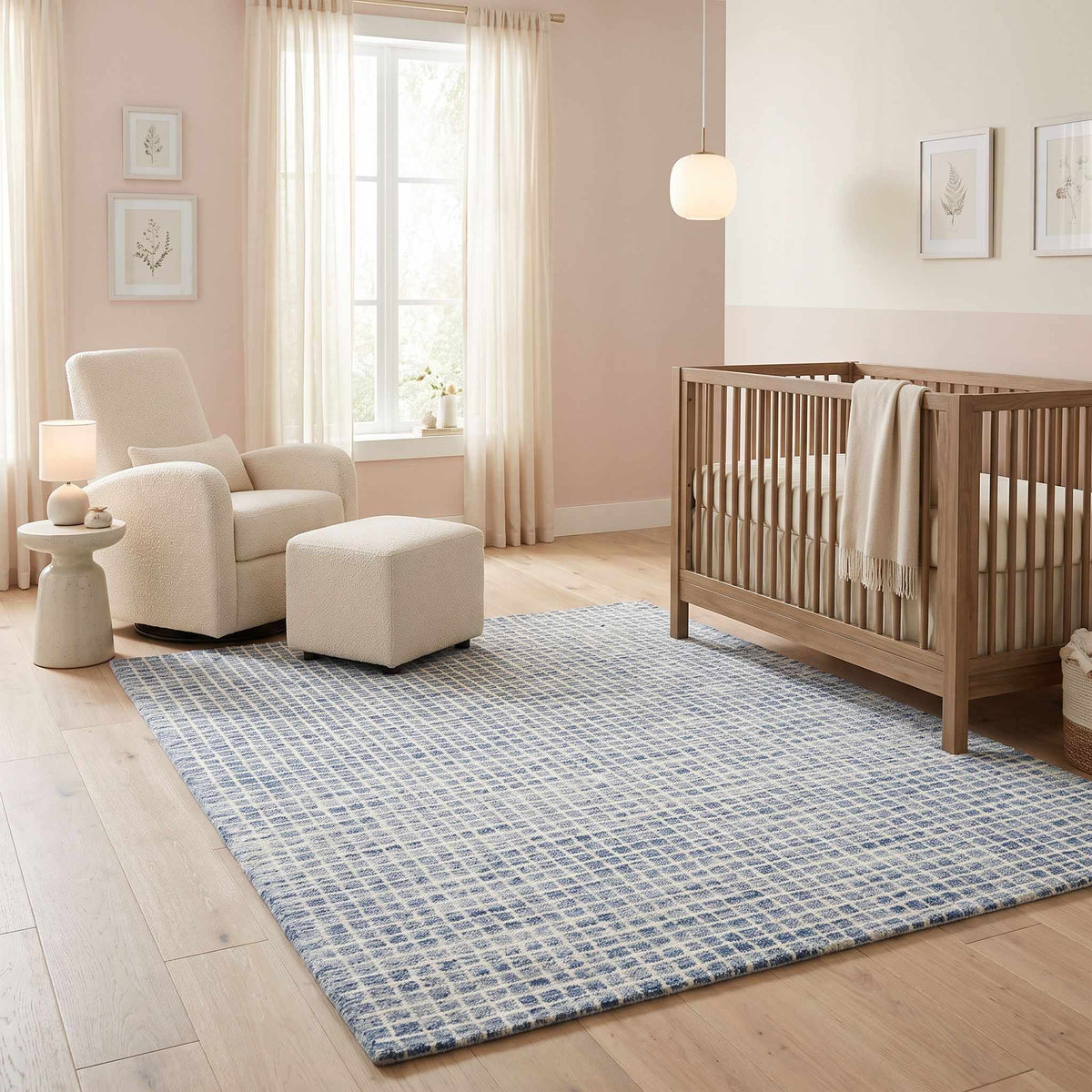 Rozenburg Blue Wool Handmade Area Rug