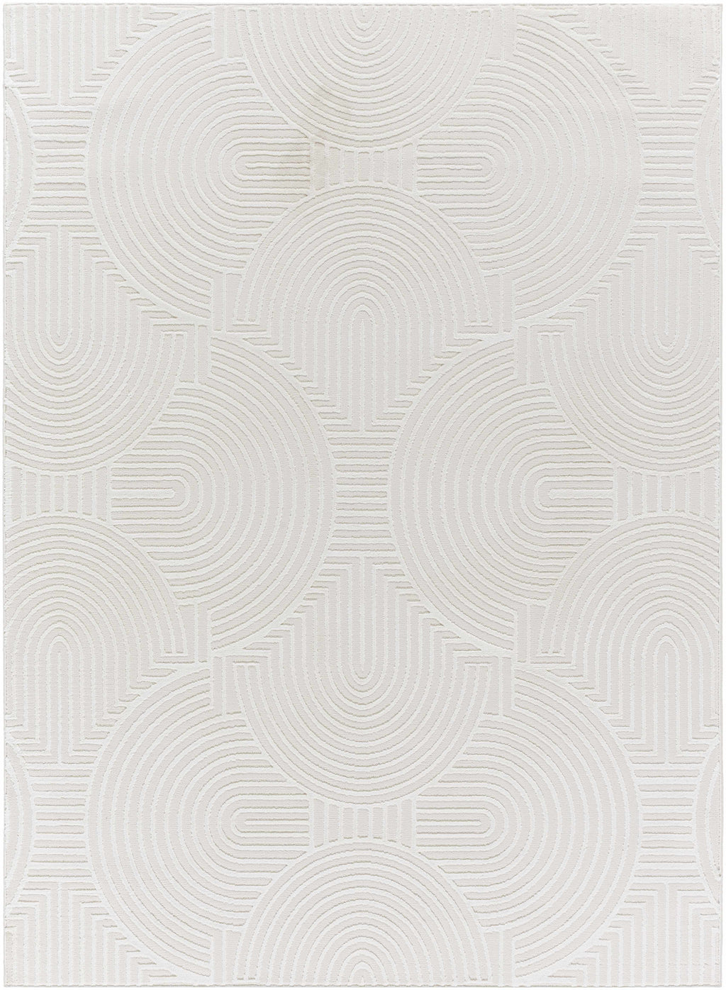 Aucoin Cream 3D Rainbow Washable Area Rug