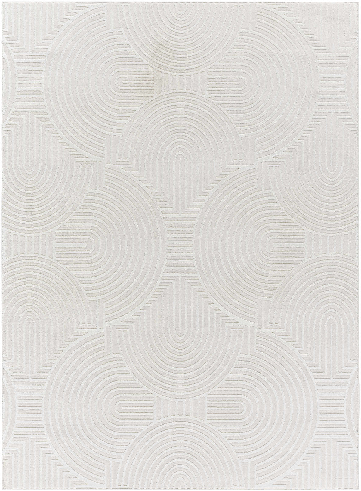 Aucoin Cream 3D Rainbow Washable Area Rug