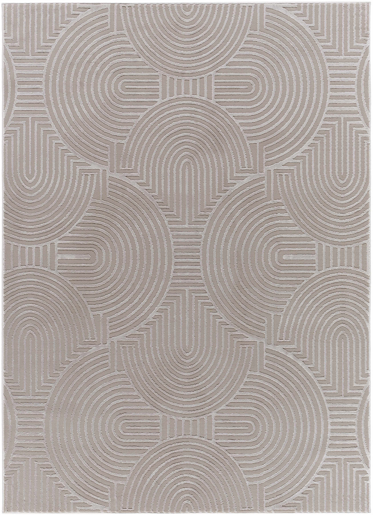 Aucoin Taupe 3D Rainbow Washable Area Rug