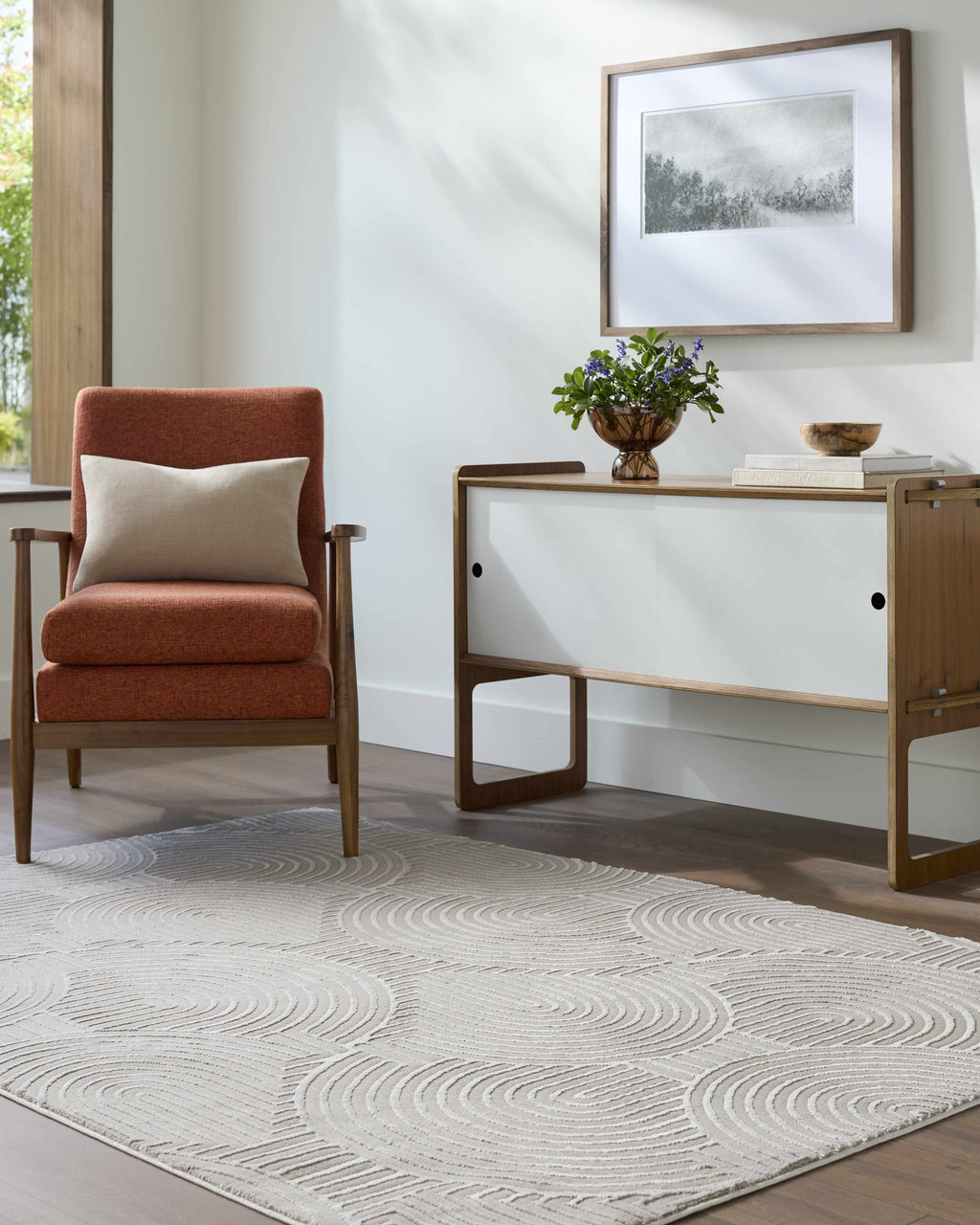 Aucoin Taupe 3D Rainbow Washable Area Rug