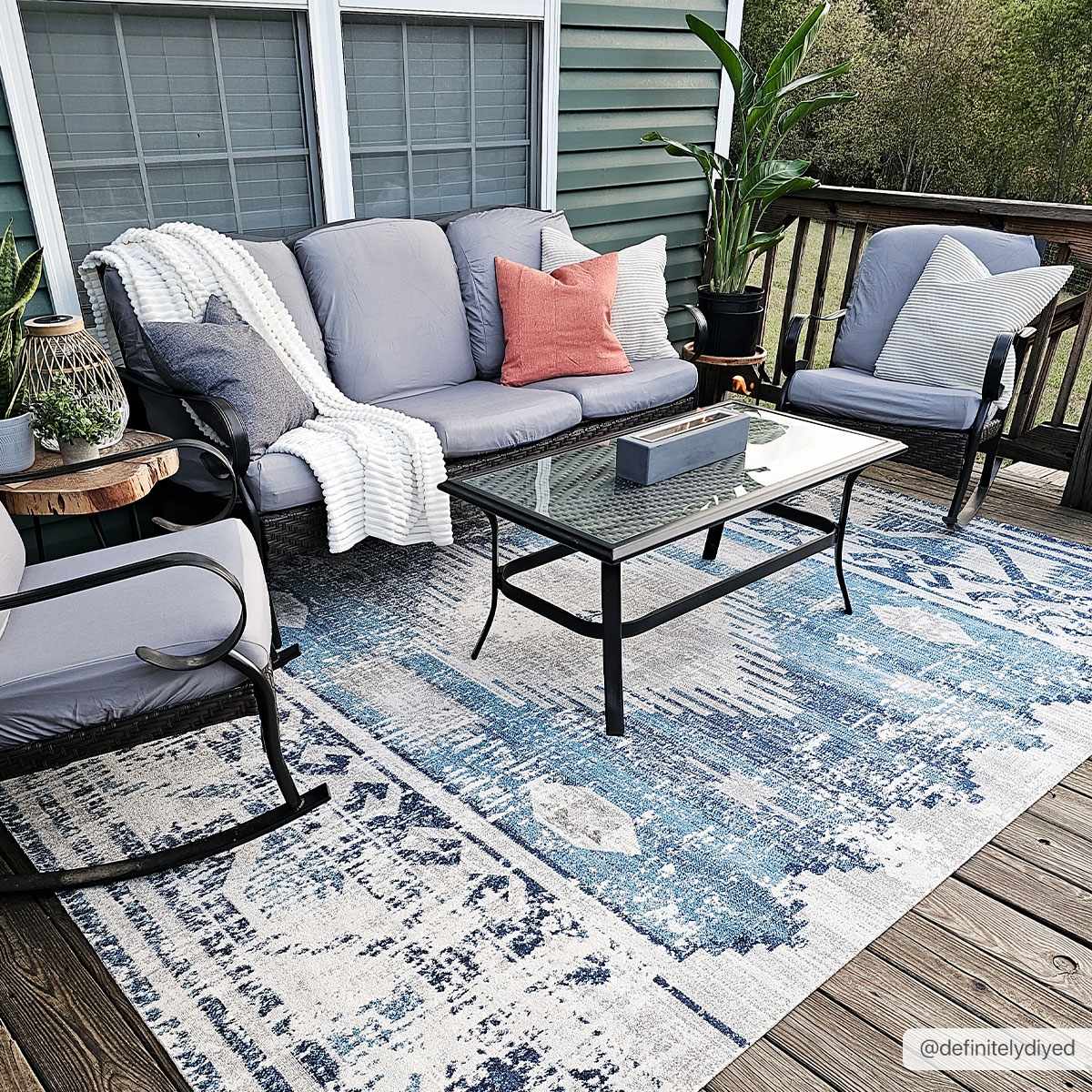 Westmount Denim Aztec Outdoor Area Rug