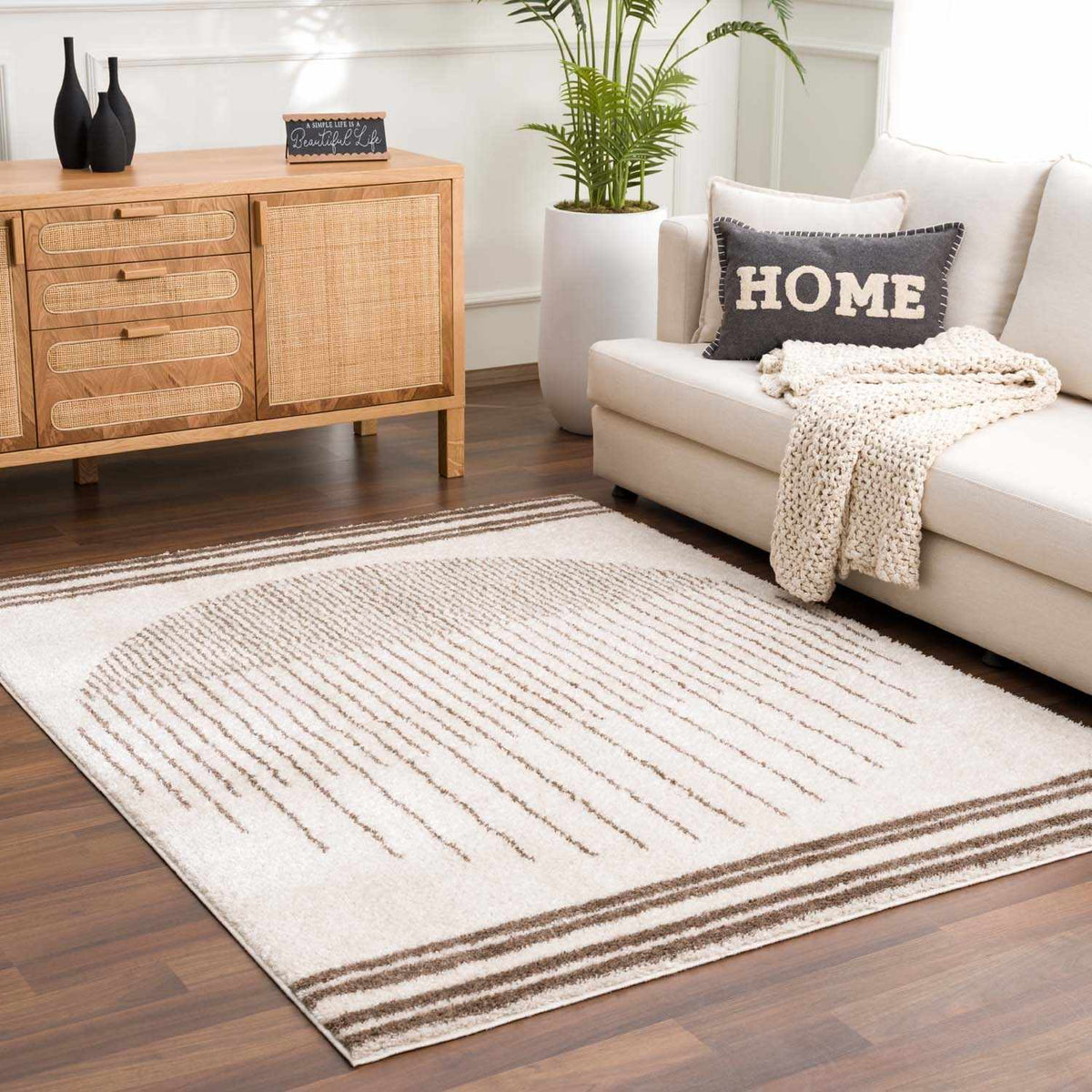 Apichu Brown Washable Area Rug