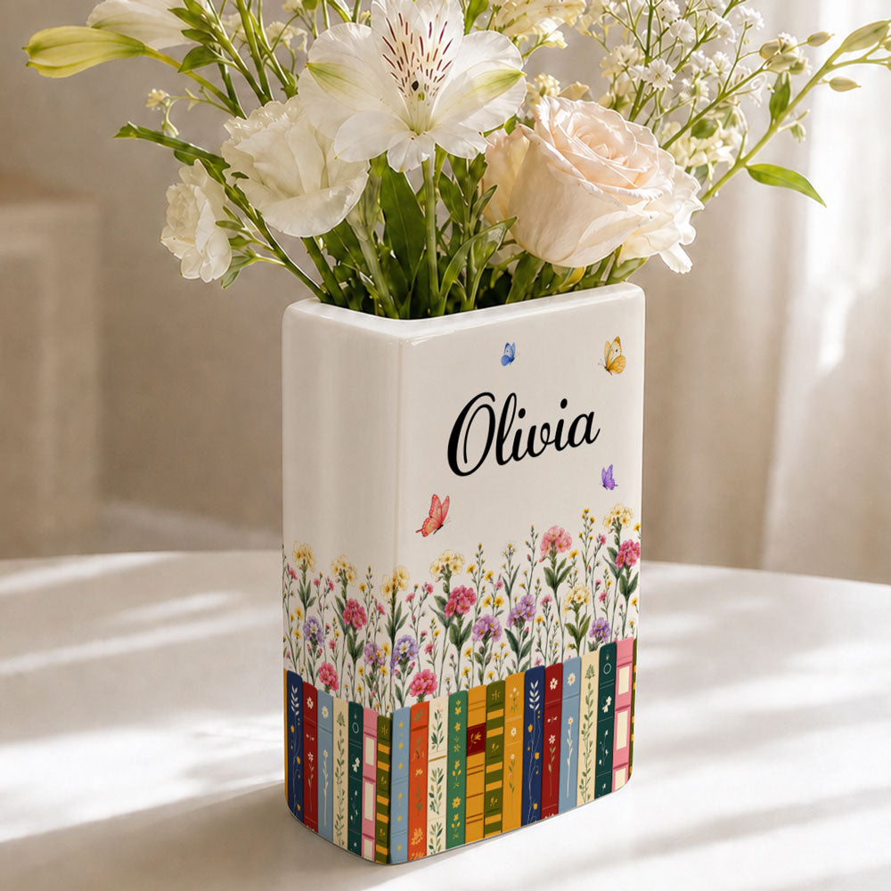 A Story In Every Flower - Personalized Ceramic Book Vase