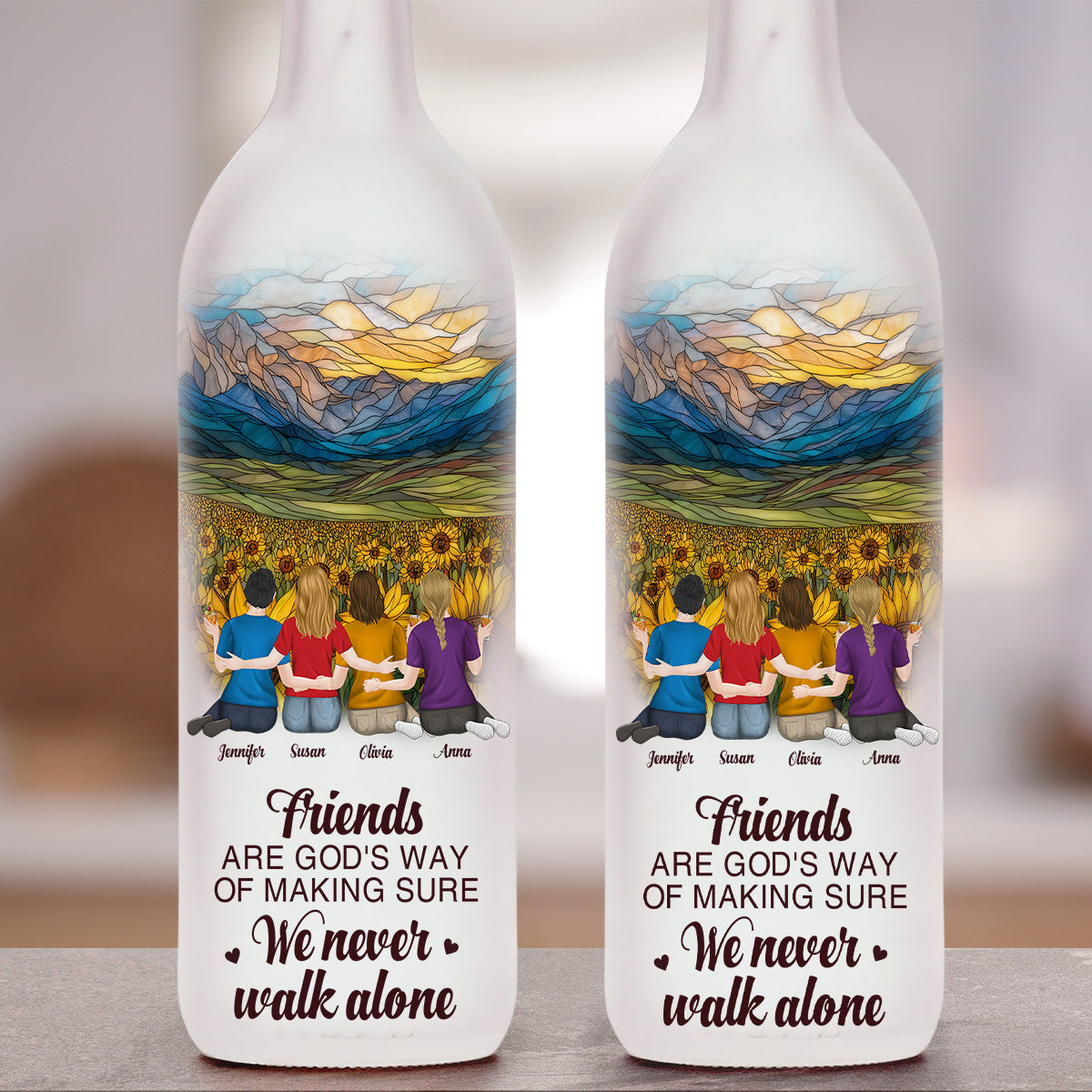 A Sister Is God Way - Personalized Bottle Lamp