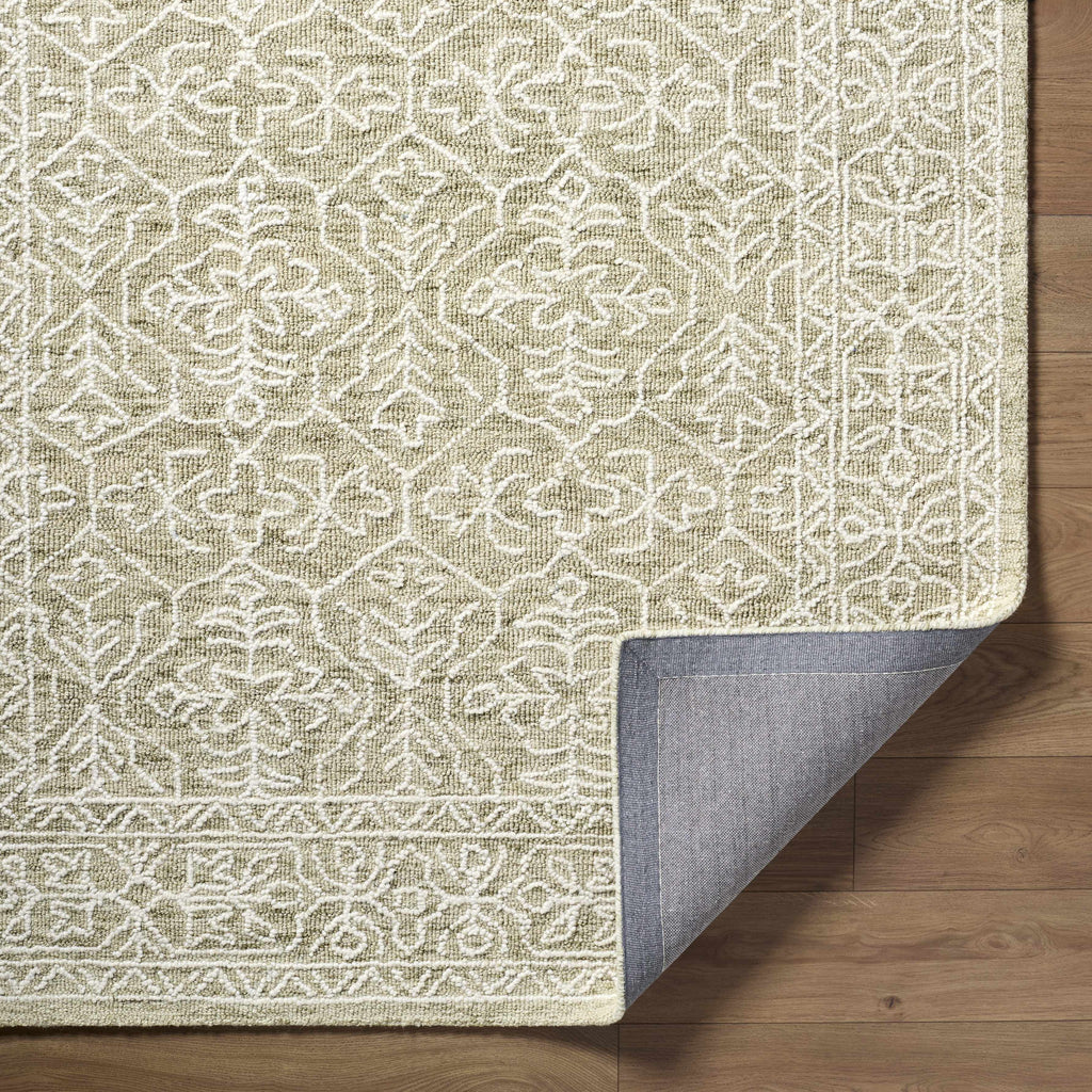 Yadid Green Wool Area Rug