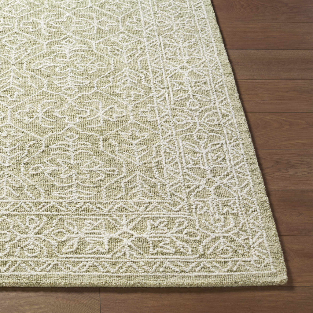 Yadid Green Wool Area Rug