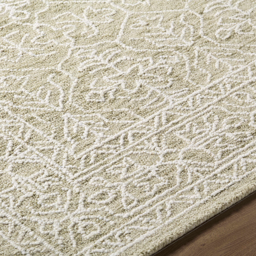 Yadid Green Wool Area Rug
