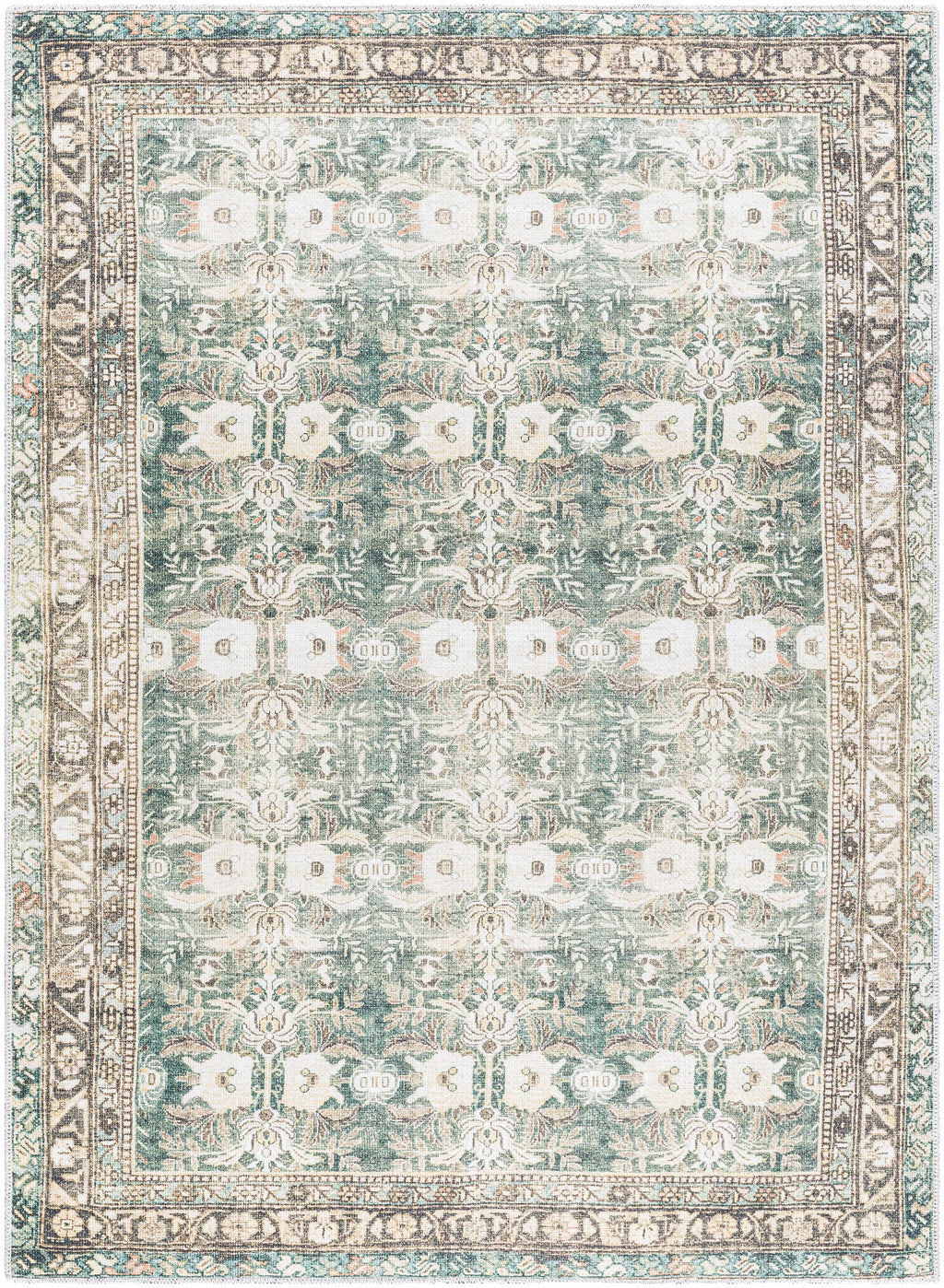 Acoose Vintage Flat Pile Washable Rug